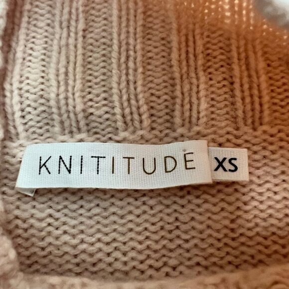 Knititude Women’s Long Sleeve Mock Neck Pink Sweater Wool Cashmere Blend XS - Picture 8 of 9